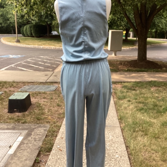 H by Halston Denim jumpsuits light blue size 8 draw string elastic waist - Picture 4 of 12